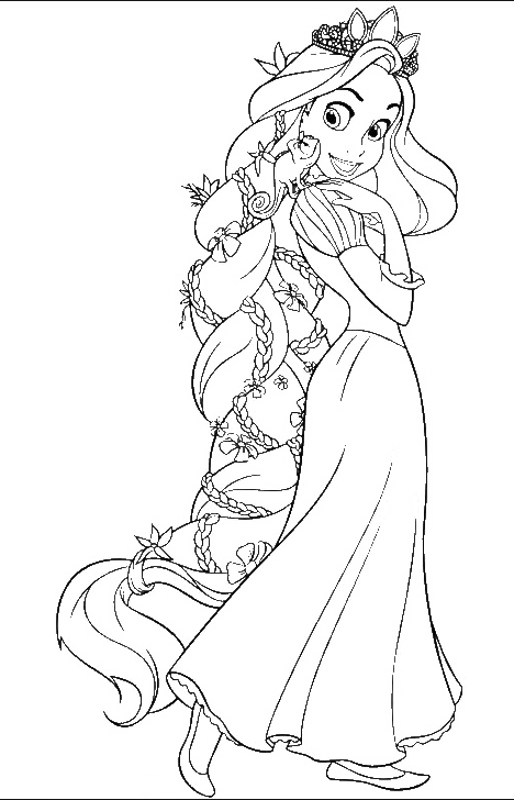 Tangled Beautiful Princess Rapunzel Coloring For Kids 468x728 Tangled Beautiful Princess Rapunzel Coloring For Kids