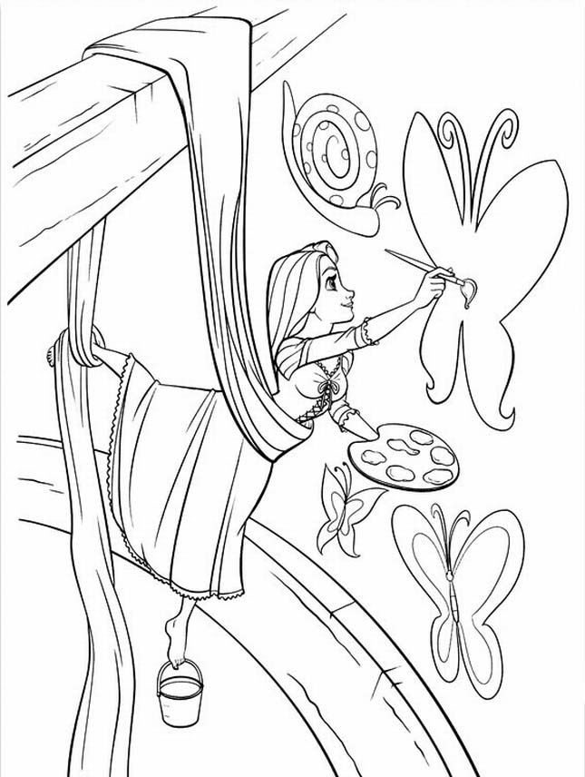 Rapunzel Tangled Coloring Pages Printable 645x856 Rapunzel Tangled Coloring Pages Printable