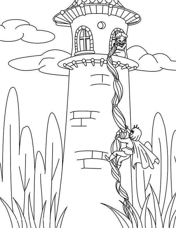 Rapunzel Tangled Tower Coloring Pages Coloring Book 600x776 Rapunzel Tangled Tower Coloring Pages Coloring Book