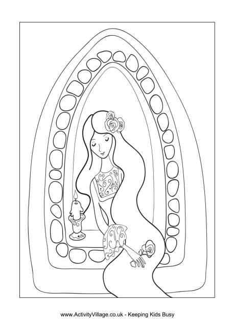 Windows Rapunzel Tower Coloring Pages 460x650 Windows Rapunzel Tower Coloring Pages