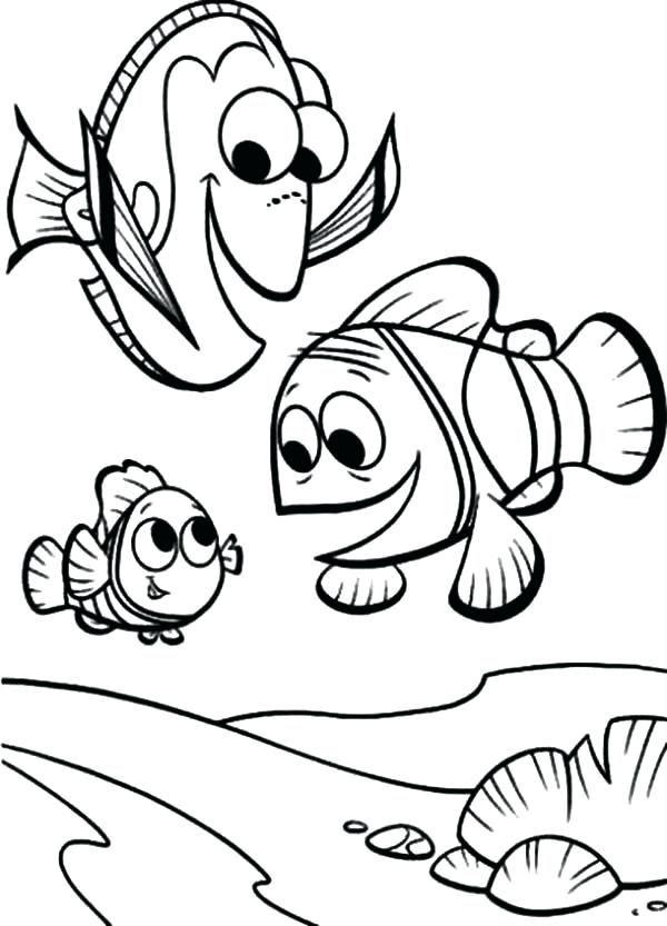 600x833 Nemo Fish Coloring Pages Clown Fish And Friends Coloring Pages