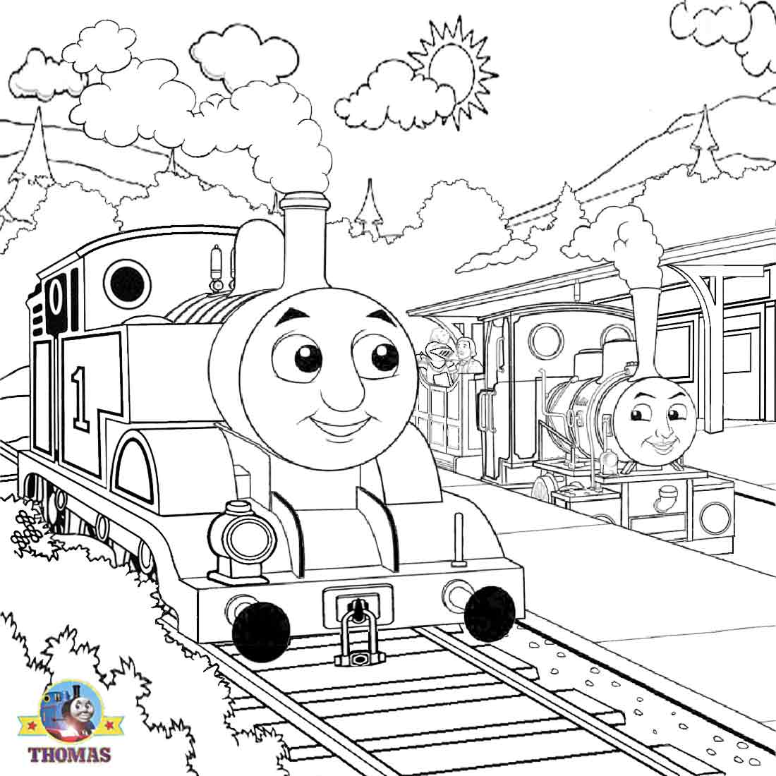 1100x1100 Thomas The Tank Engine Coloring Pages