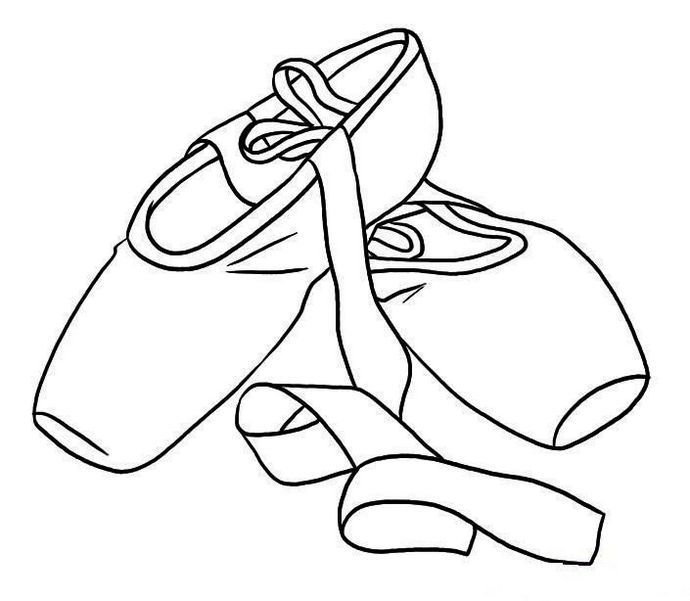 690x601 Printable Pointe Ballet Shoes Coloring Sheet Shoes Coloring Page