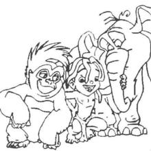 Tarzan In Tree Coloring Pages 220x220 Tarzan In Tree Coloring Pages