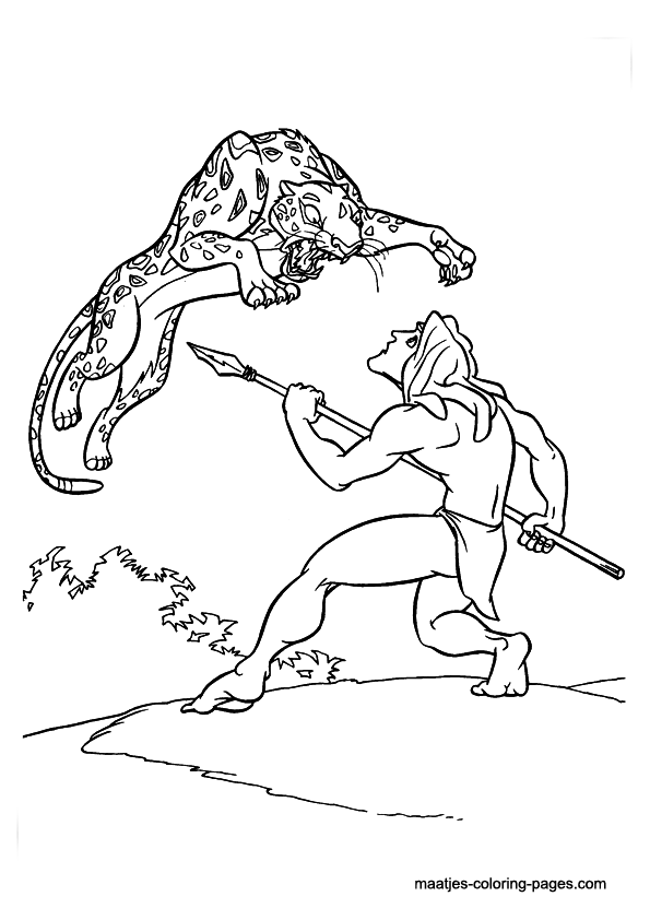 Tarzan Vs Sabor Coloring Pages 595x842 Tarzan Vs Sabor Coloring Pages