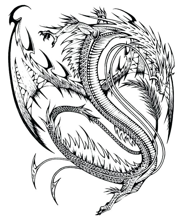 600x713 Dragon Art Coloring Pages Dragon Tattoo Design Coloring Pages Neon