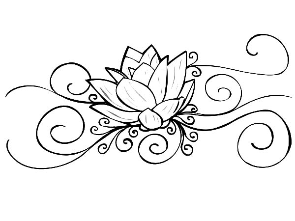 600x450 Lotus Flower Tattoo Coloring Pages Batch Pertaining To Decor 12