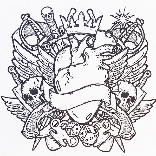 600x600 Tattoo Art Coloring Pages Tattoo Designs Adult Colouring Book