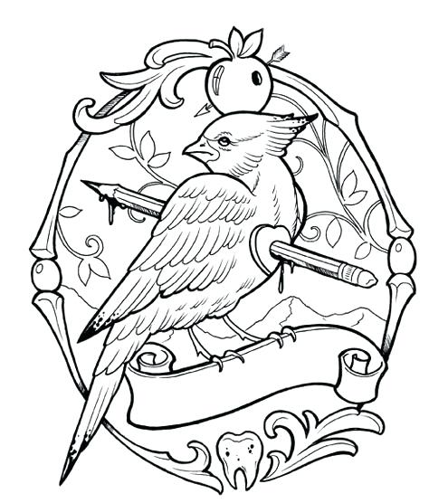 495x556 Tattoo Coloring Pages Tattoo Coloring Pages Bird Free Printable