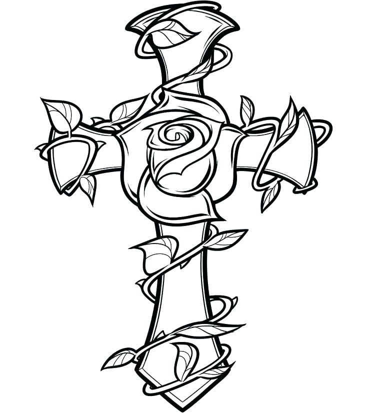 736x826 Cross Coloring Pages To Print Lovely Tattoo Coloring Pages