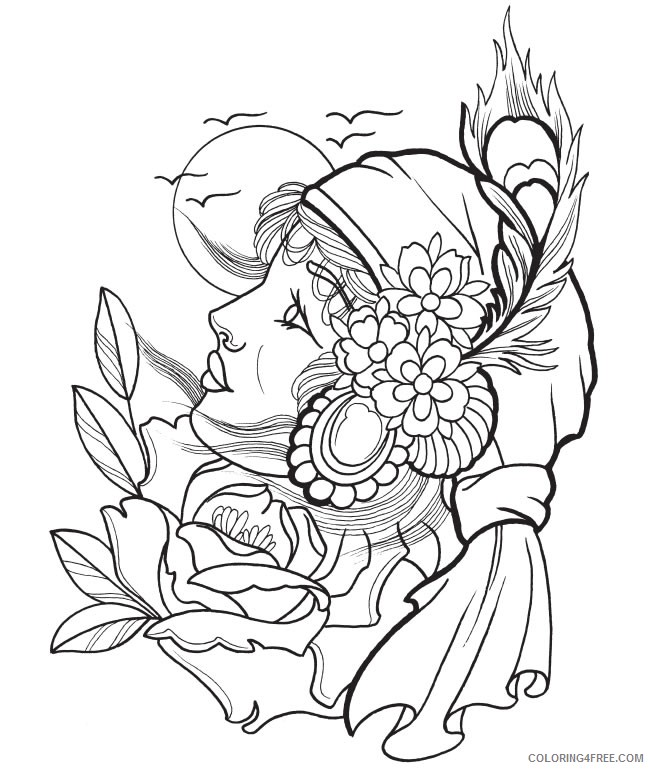 650x769 Tattoo Coloring Pages Anime Girl Tattoo Coloring4free