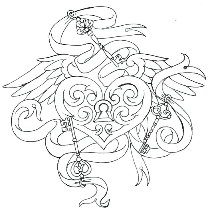 736x745 Good Tattoo Coloring Pages To Print For Tattoo Coloring Books