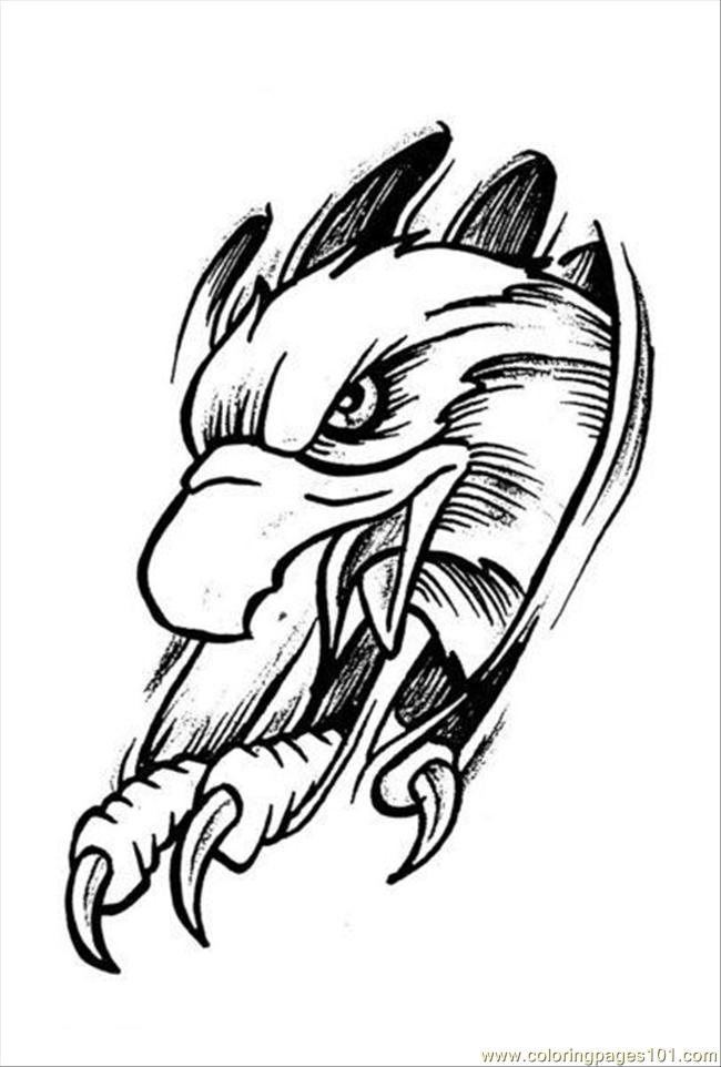 650x962 Eagles Tattoo Design Prev 4 Coloring Page