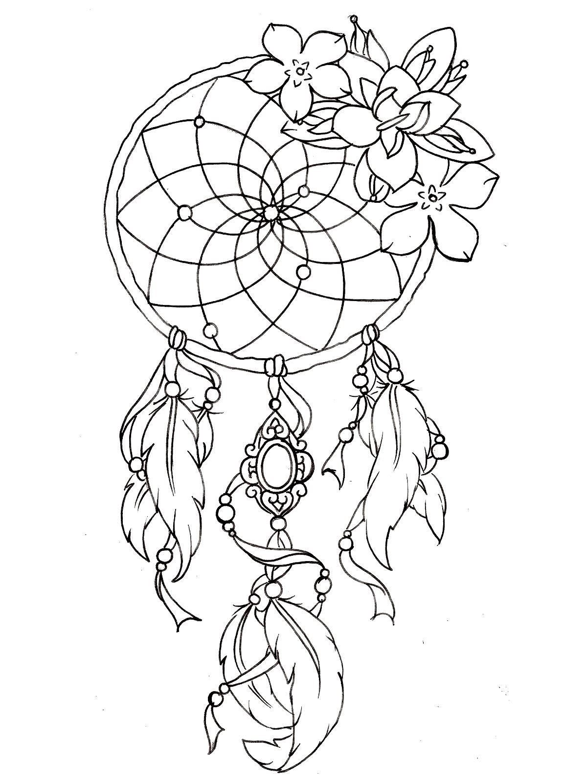 1200x1600 Free Coloring Page Coloring Dreamcatcher Tattoo Designs. Coloring