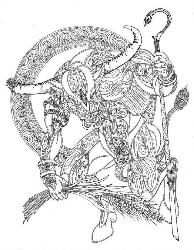 640x825 Taurus Colouring Page