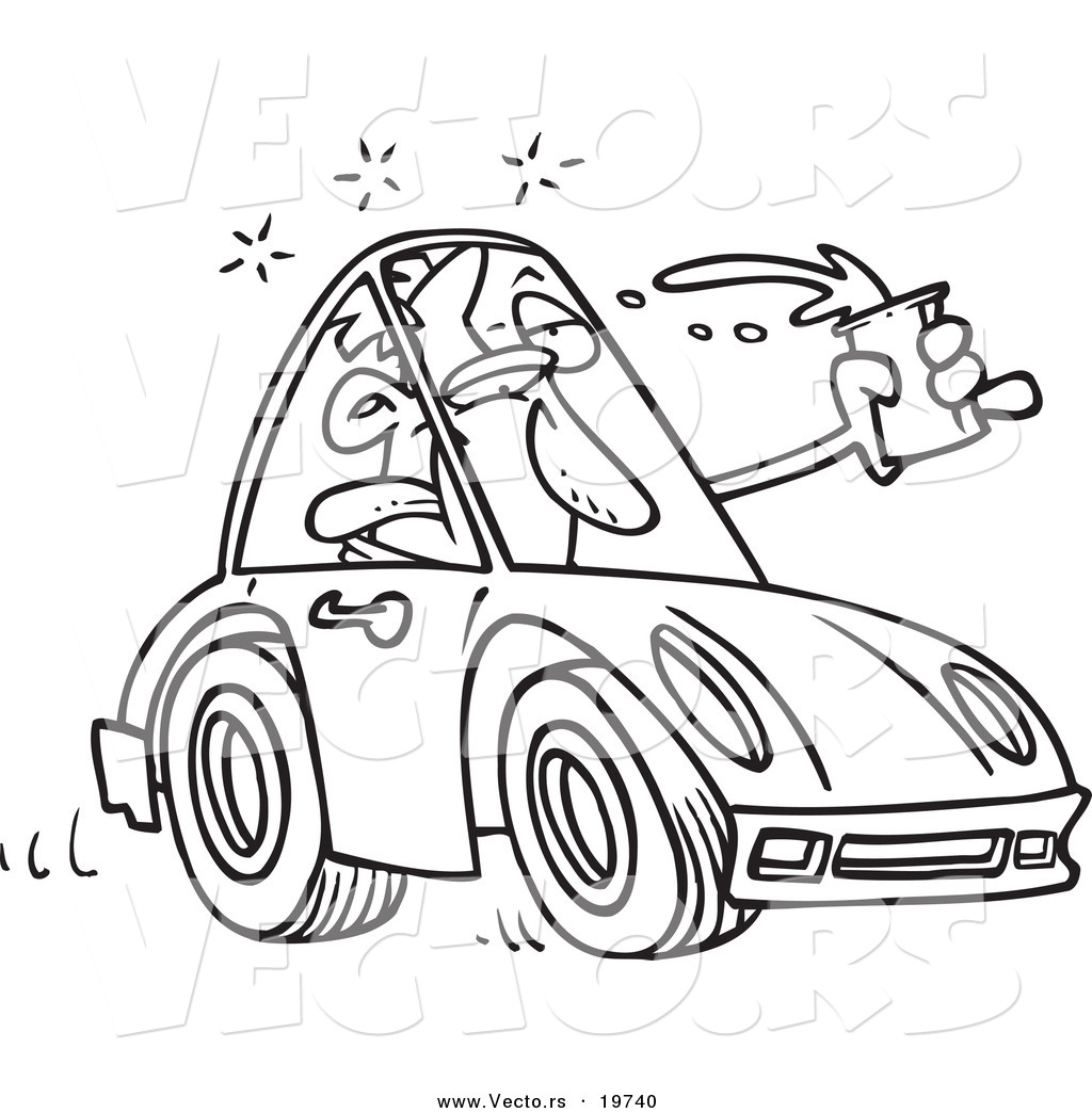 1024x1044 Vector Of A Cartoon Drunk Driver Driving While Intoxicated