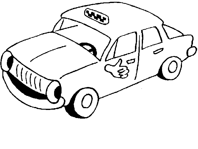 666x500 Coloring Page Of Taxi With Thumb For Kids