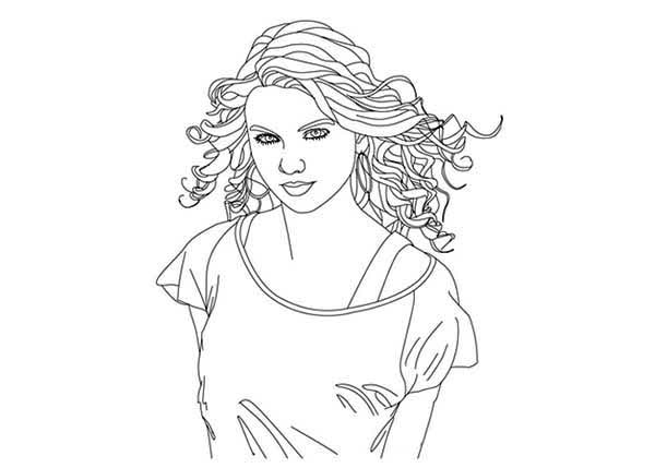 600x429 Taylor Swift Coloring Page For Kids Color Luna