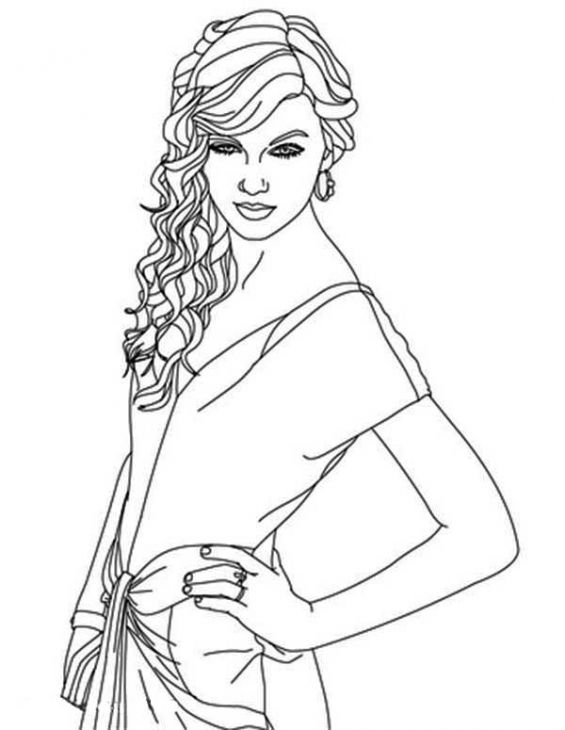 Beautiful Taylor Swift Coloring Page Famous People Coloring 565x730 Beautiful Taylor Swift Coloring Page Famous People Coloring