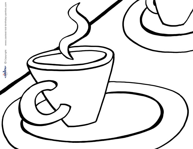 777x600 Printable Tea Party Coloring Page 6