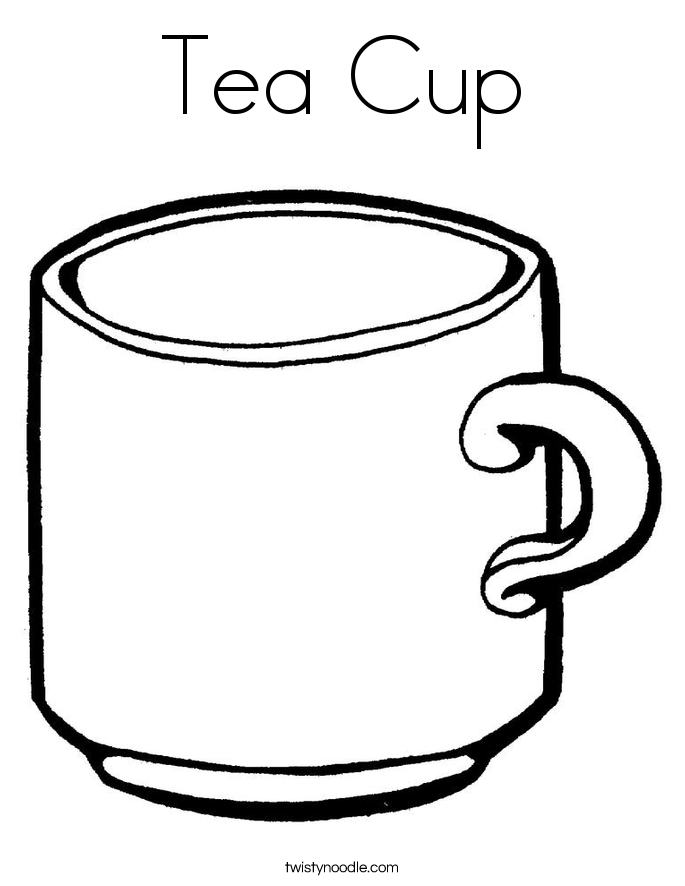 685x886 Tea Cup Coloring Page