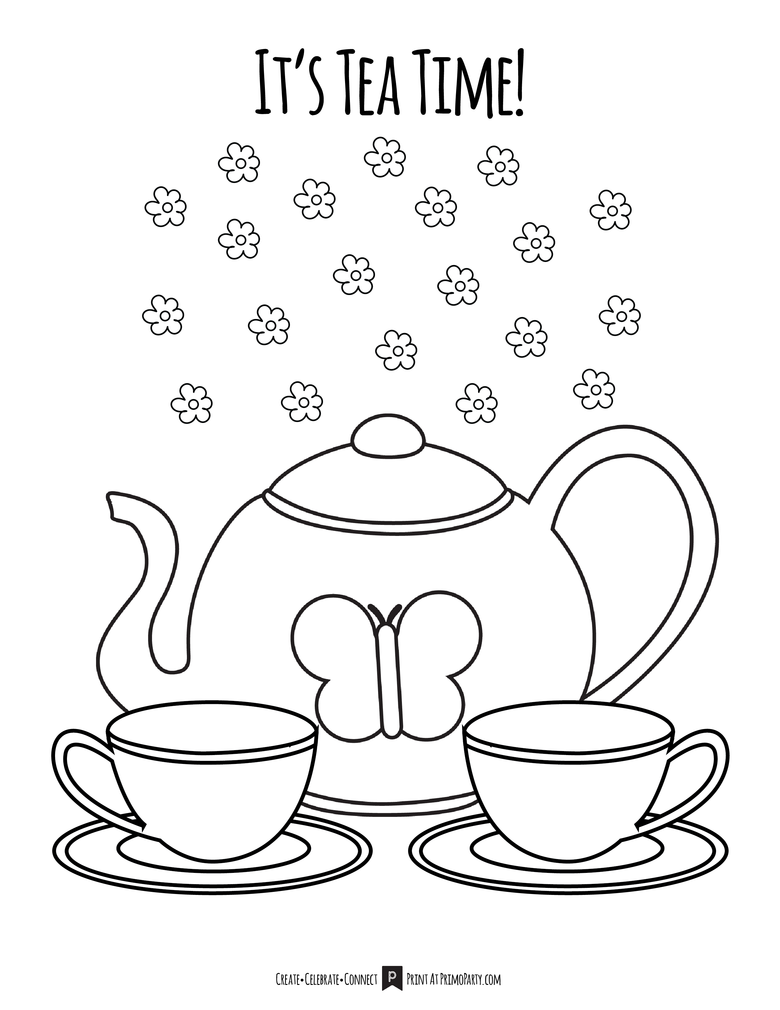 2550x3300 Tea Party Coloring Page Primoparty