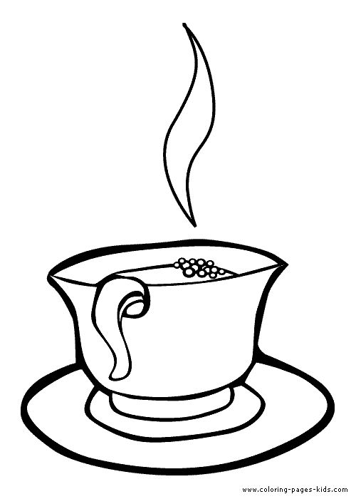Drawn Tea Cup Colouring Page 500x700 Drawn Tea Cup Colouring Page