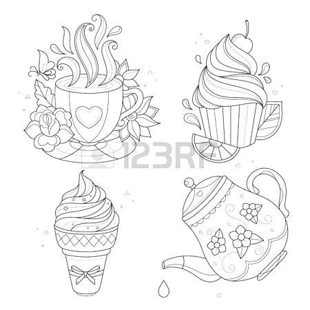 Tea Cup Coloring Page 450x450 Tea Cup Coloring Page