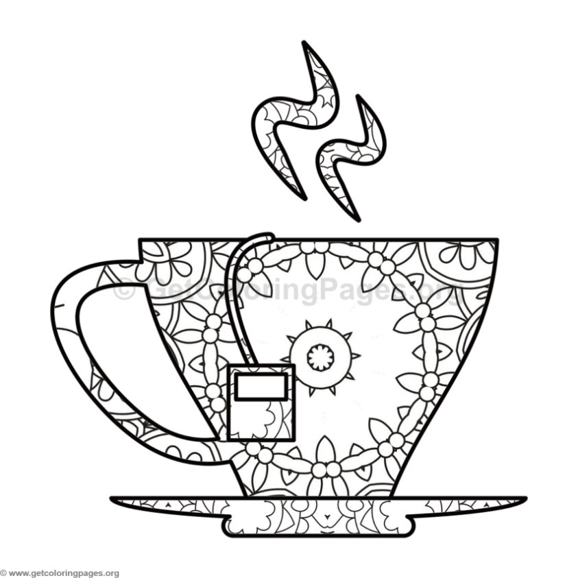 Tea Cup Coloring Pages 843x843 Tea Cup Coloring Pages