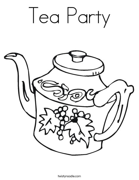 Tea Party Coloring Page 468x605 Tea Party Coloring Page