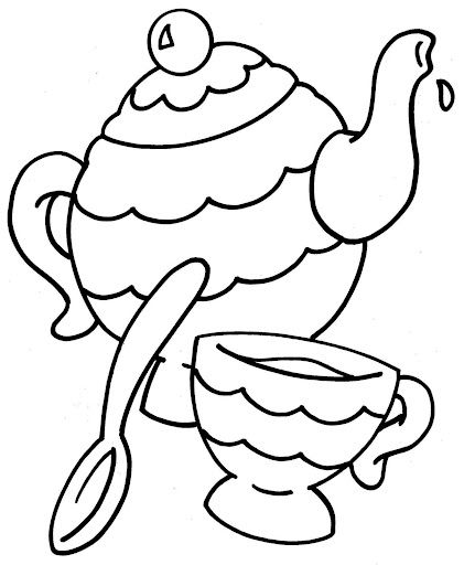 Tea Party Coloring Pages Birthday Printable Tea Party 421x512 Tea Party Coloring Pages Birthday Printable Tea Party