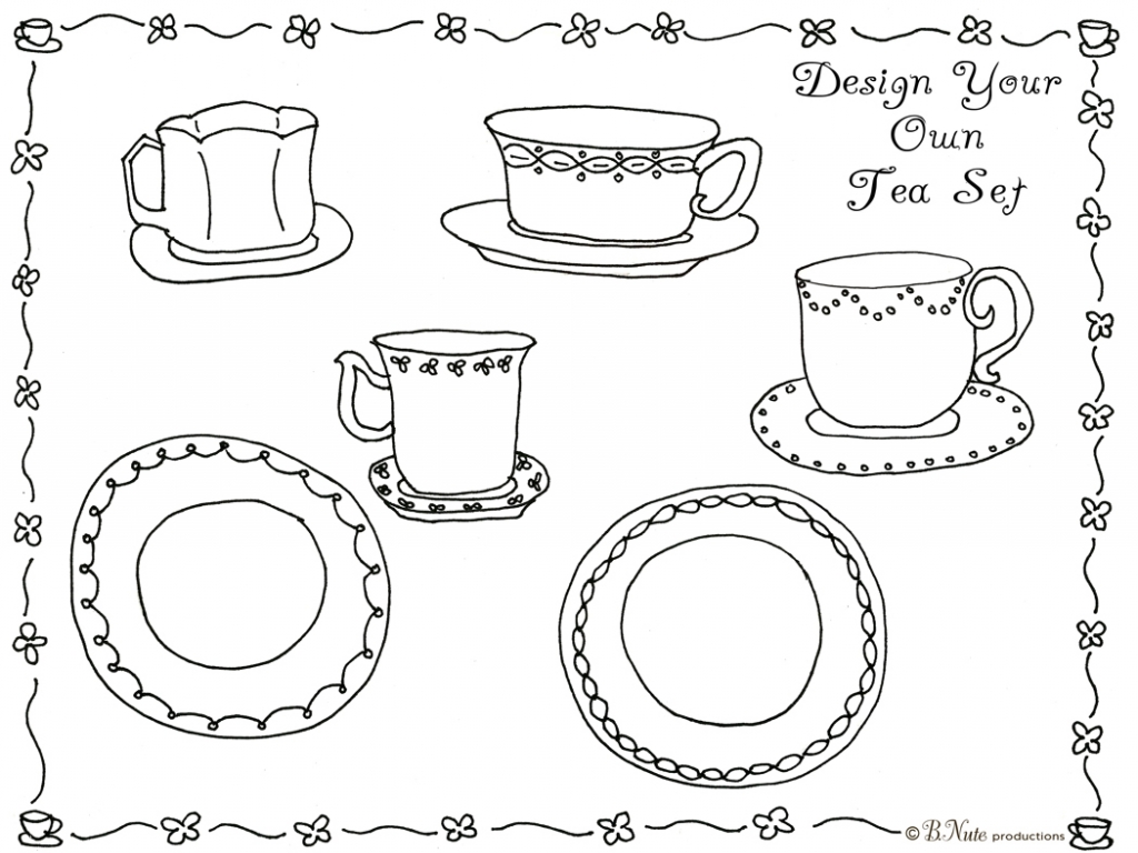 Tea Cup Coloring Sheet Your Own Set Pages And You Have Instant Fun 1024x768 Tea Cup Coloring Sheet Your Own Set Pages And You Have Instant Fun