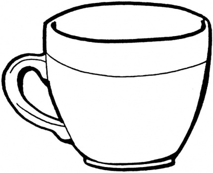 Tea Cup Clipart Coloring Page 430x350 Tea Cup Clipart Coloring Page