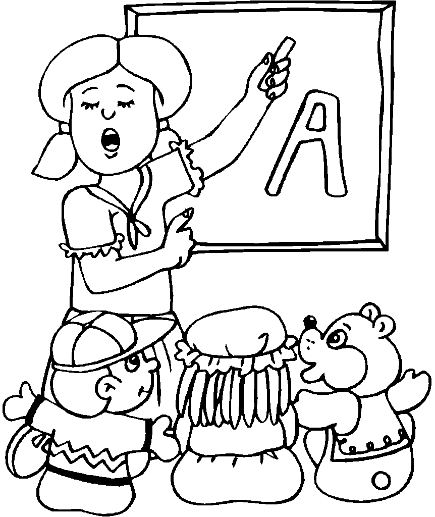 862x1024 Girl Teacher Coloring Pages