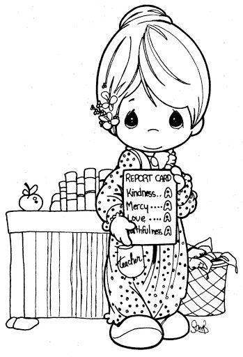 349x512 Teacher's Day Coloring Pages Precious Moments Coloring