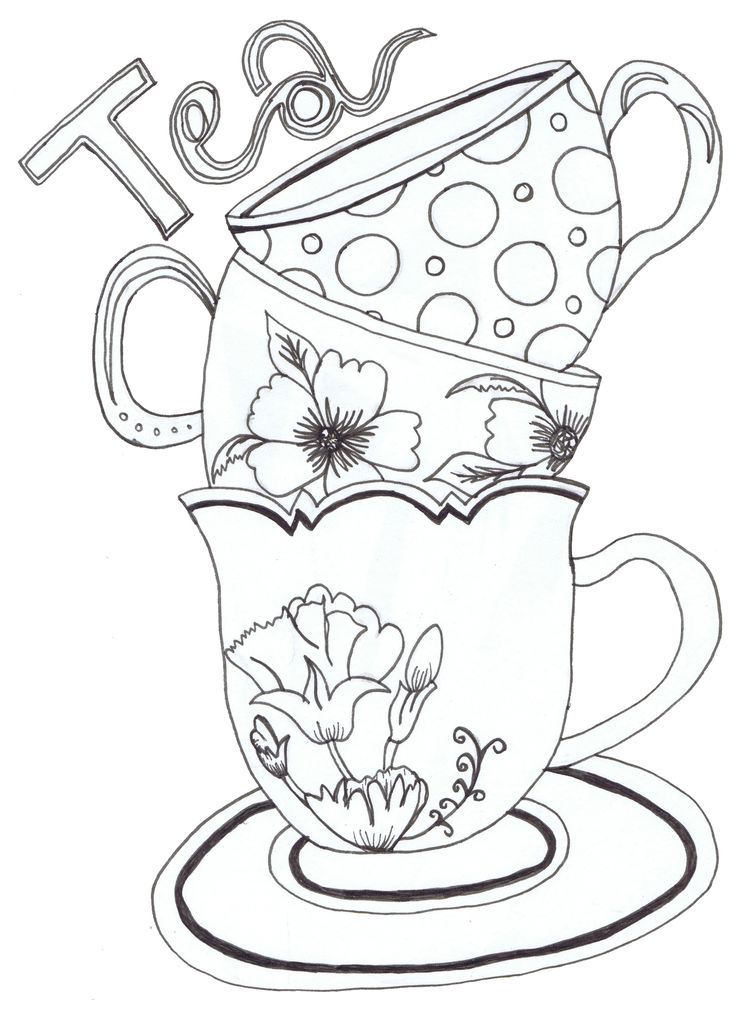 Teacup Coloring Pages Printable