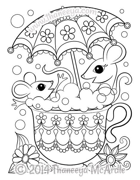 469x600 Mice In Teacup Coloring Page. Coloring Books Printable