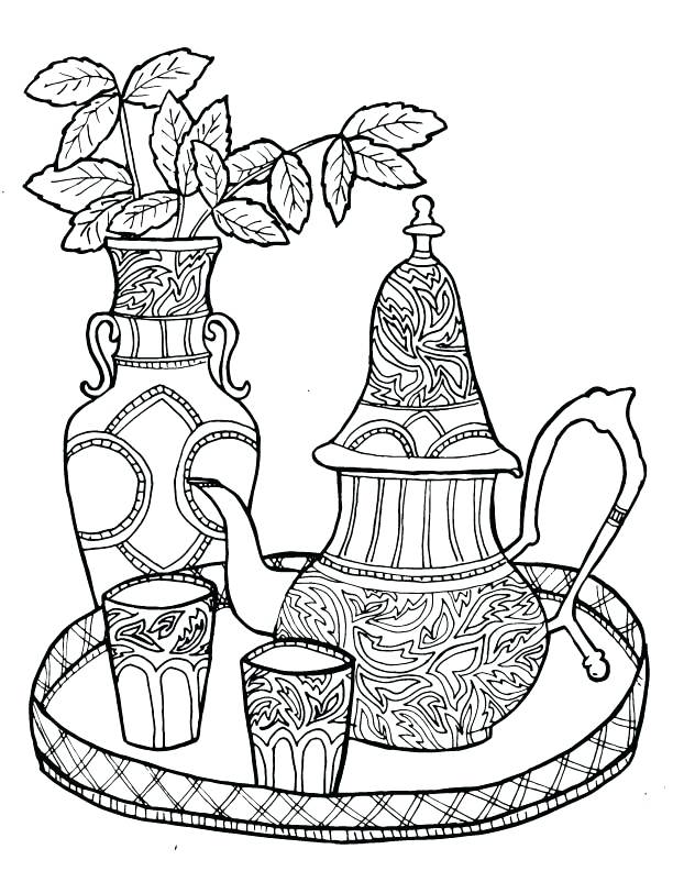 612x792 Tea Coloring Pages Tea Cup And Saucer Coloring Pages