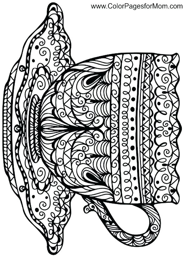 589x820 Tea Cup Coloring Page Printable Coffee