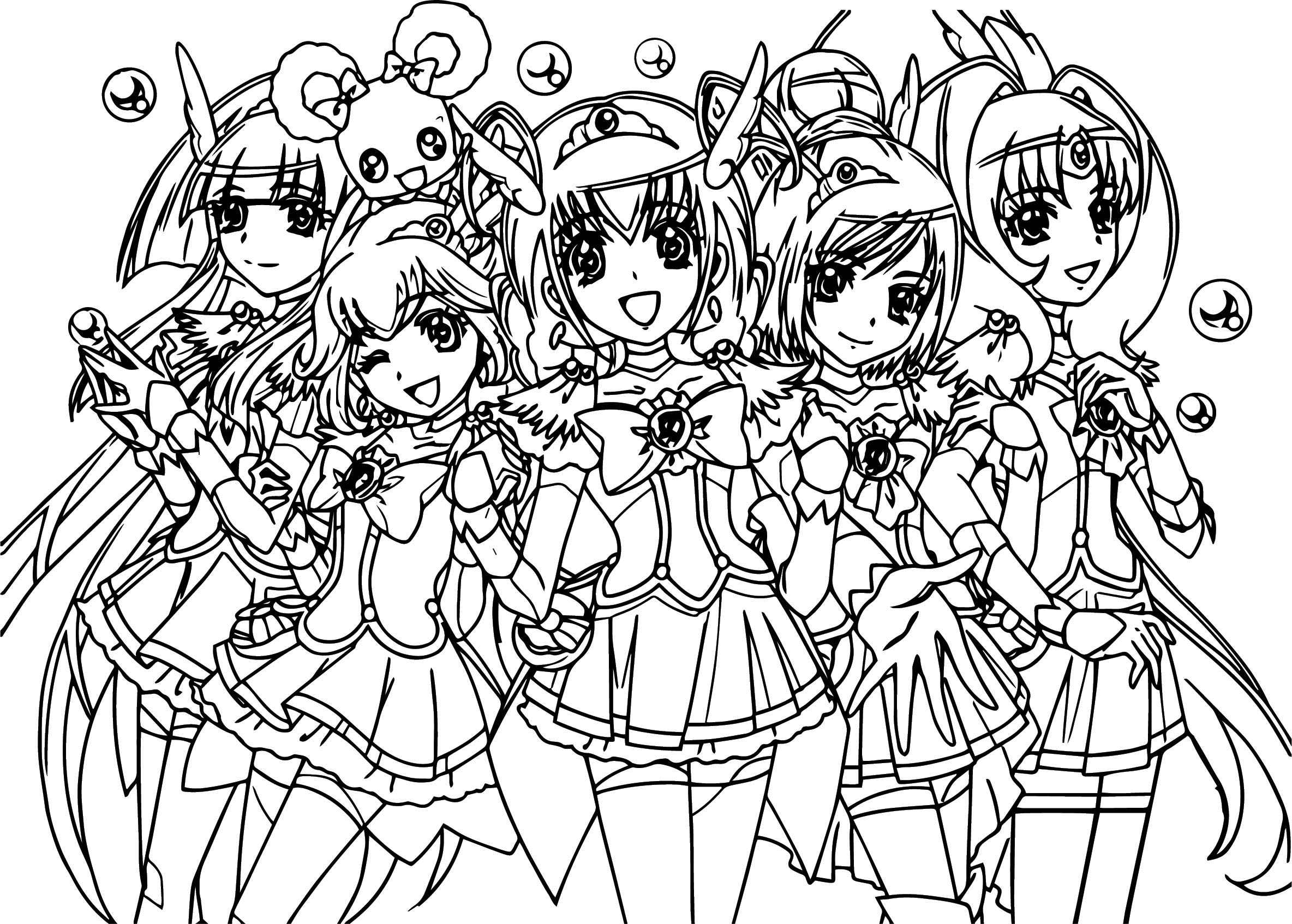 Smile Precure Glitter Force Team Coloring Page Gallery Of Pages 2368x1694 Smile Precure Glitter Force Team Coloring Page Gallery Of Pages