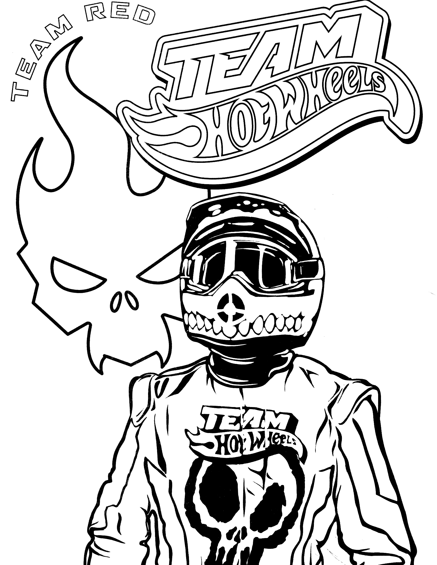 1700x2200 Team Hot Wheels Coloring Pages