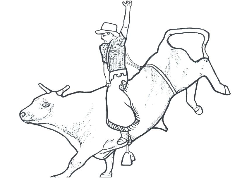 Bull Riding Coloring Pages 827x609 Bull Riding Coloring Pages