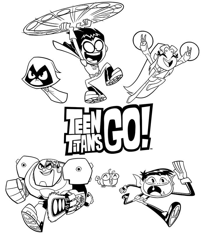 700x829 Teen Titans Babies Coloring Sheet Print Coloring Pages Inside Teen