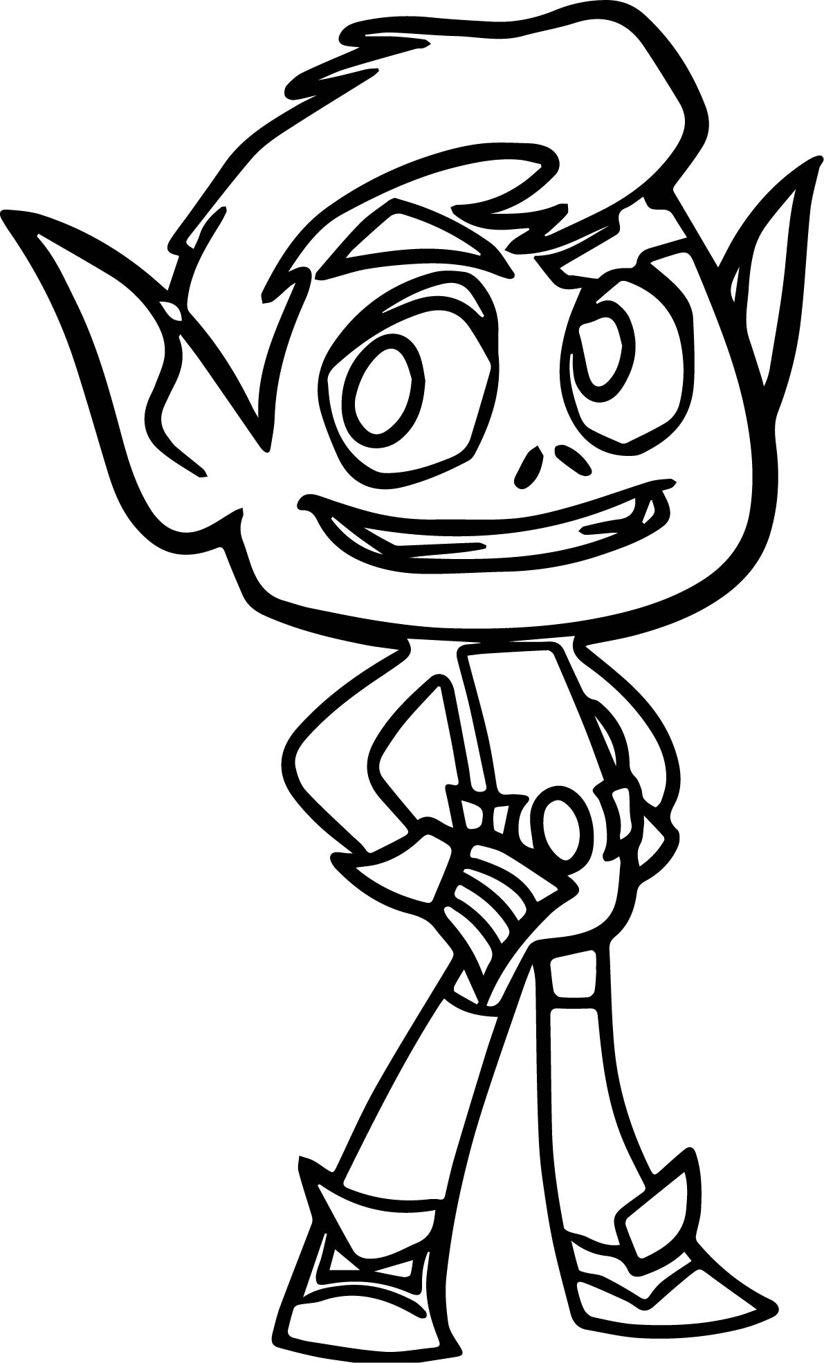 1191x1970 Teen Titans Go Beast Boy Good Coloring Page Wecoloringpage