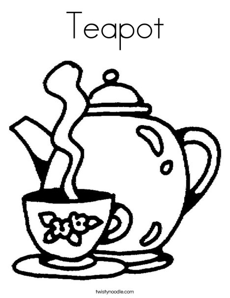 Teapot Coloring Page 468x605 Teapot Coloring Page