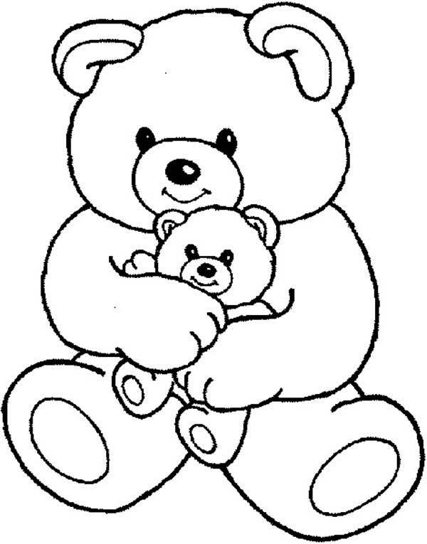 600x765 Teddy Bear And Little One Coloring Page Color Luna