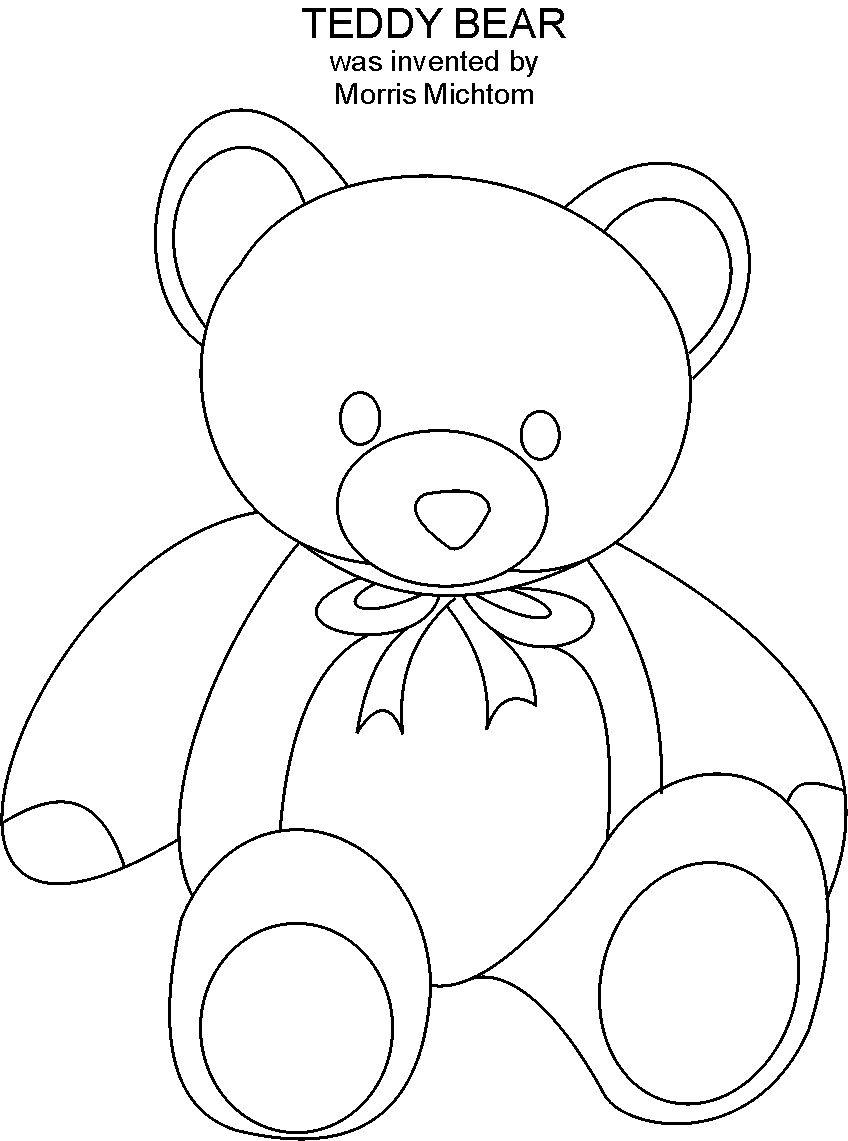 848x1141 Teddy Bear Coloring Page