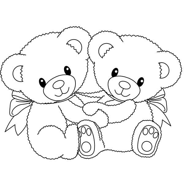 600x600 Two Little Teddy Bear Coloring Page Color Luna