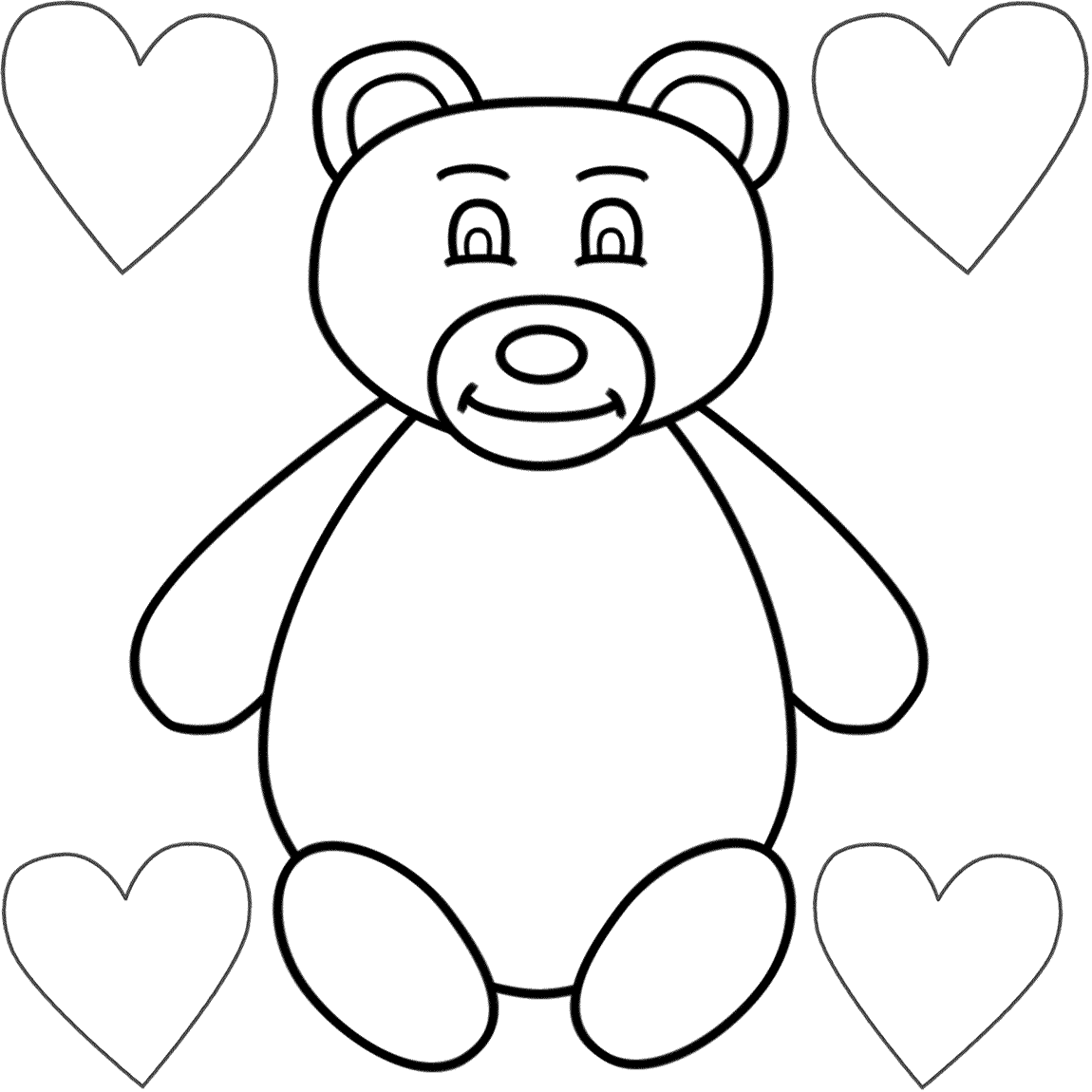 Teddy Bear Valentine Coloring Pages 1150x1150 Teddy Bear Valentine Coloring Pages