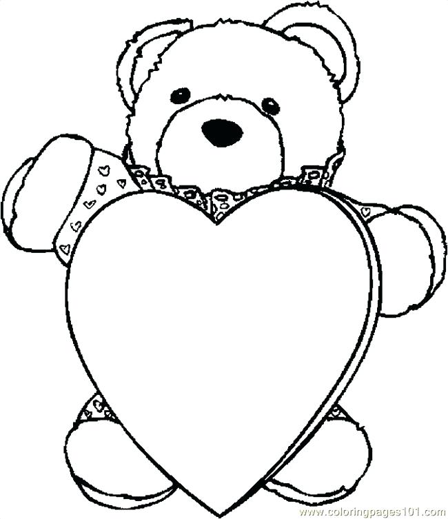 650x753 Coloring Pages Bear Chic Design Teddy Bear With Heart Coloring